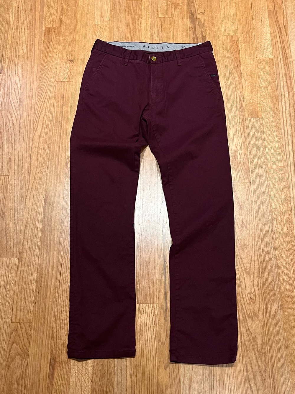 VISSLA Men's High Tider Chino Pants Burgundy 32